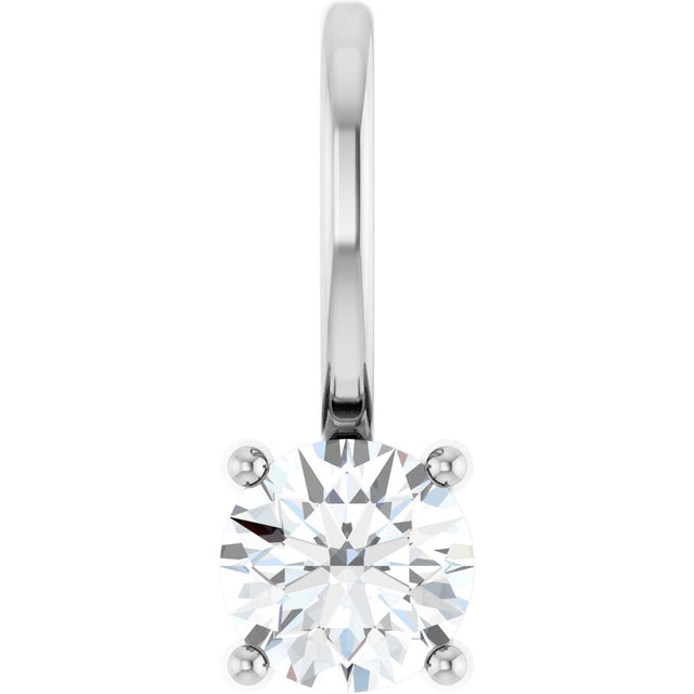 Sterling Silver Imitation Diamond Solitaire Charm/Pendant