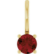 14K Yellow Gold Imitation Mozambique Garnet Solitaire Charm/Pendant