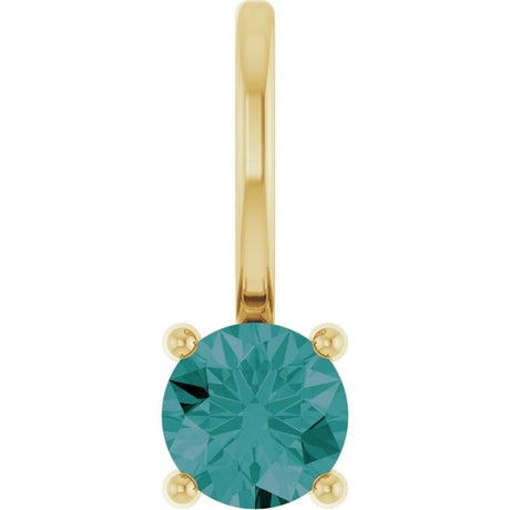 14K Yellow Gold Imitation Alexandrite Solitaire Charm/Pendant
