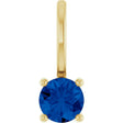 14K Yellow Lab-Grown Blue Sapphire Solitaire Charm/Pendant