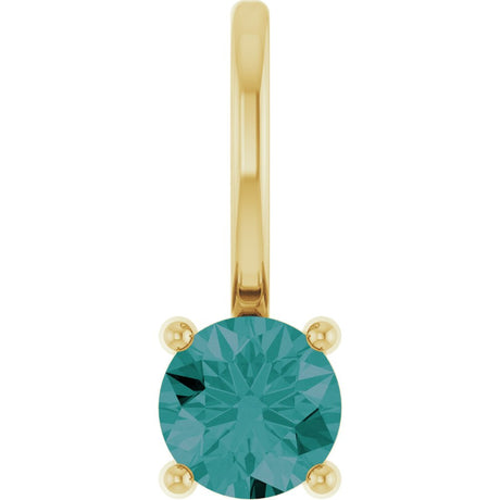 14K Yellow Imitation Alexandrite Solitaire Charm/Pendant