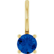14K Yellow Gold Imitation Blue Sapphire Solitaire Charm/Pendant