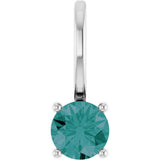 Sterling Silver Imitation Alexandrite Solitaire Charm/Pendant