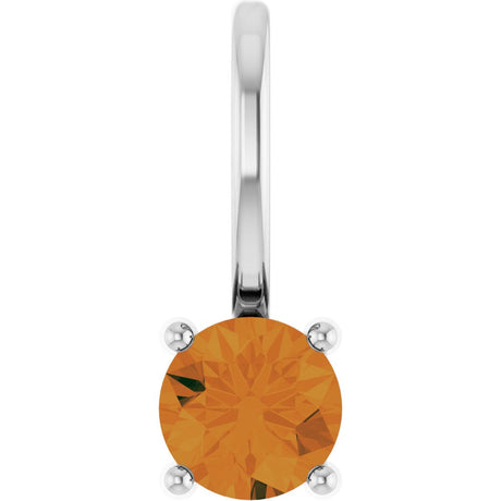 Sterling Silver Imitation Citrine Solitaire Charm/Pendant