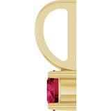 14K Yellow Gold Lab-Grown Ruby Solitaire Charm/Pendant