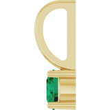 14K Yellow Gold Lab-Grown Emerald Solitaire Charm/Pendant