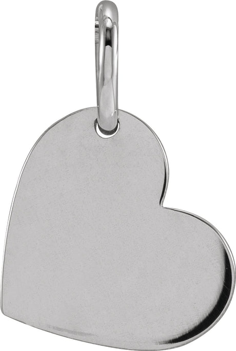 14K White Gold Be Posh® Engravable Heart Pendant