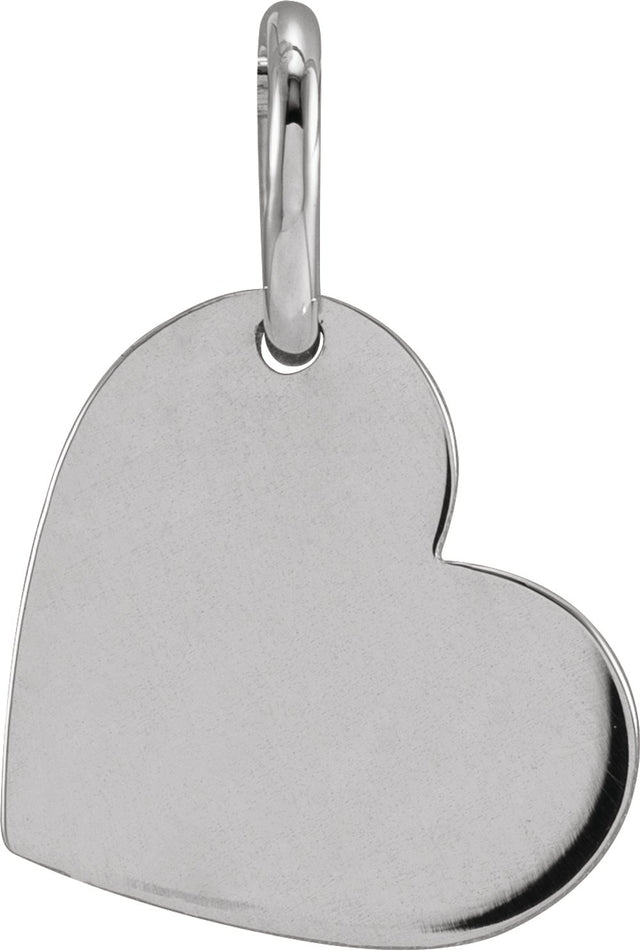 14K White Gold Be Posh® Engravable Heart Pendant