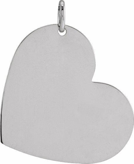 14K White Gold Be Posh® Engravable Heart Pendant