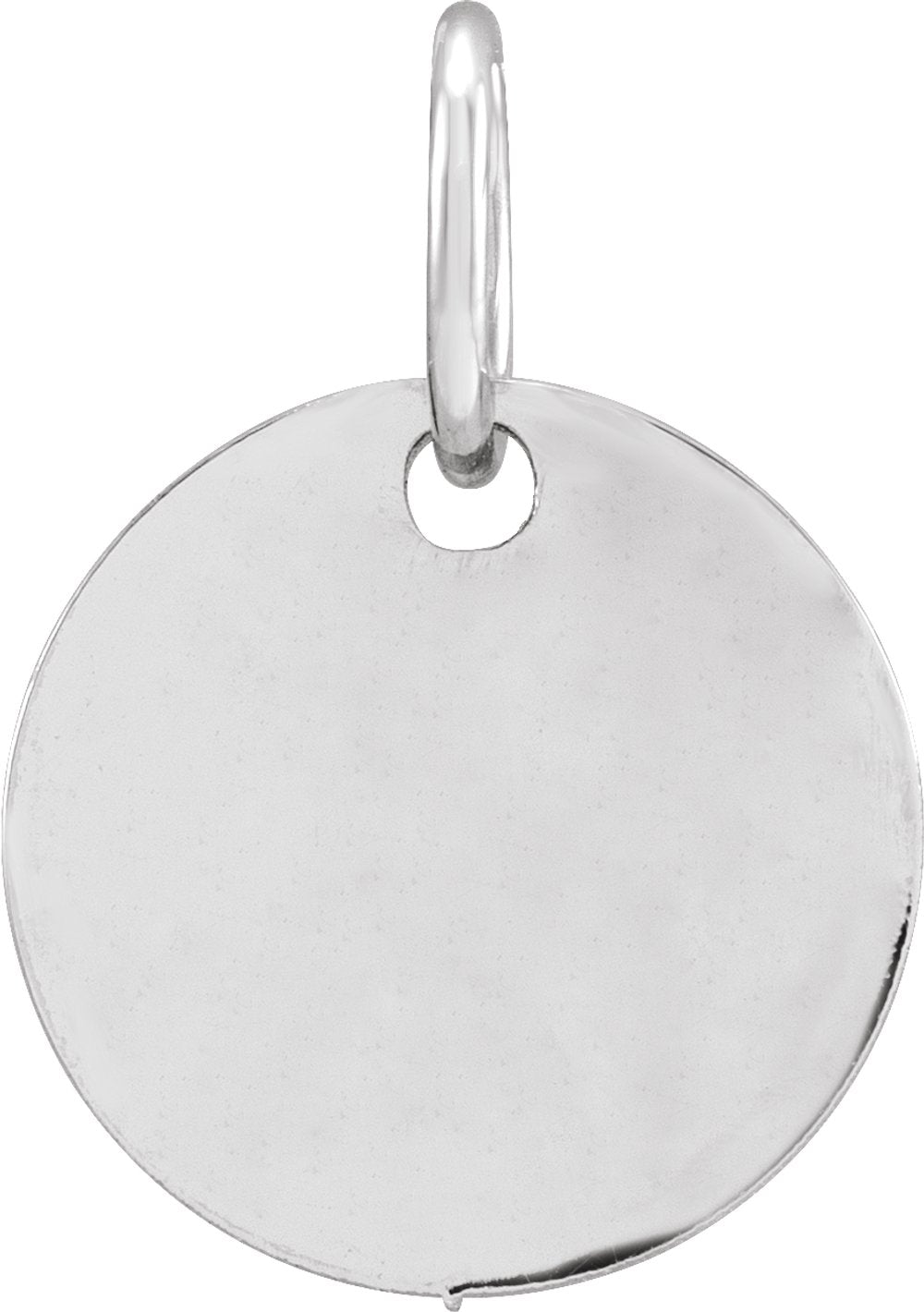 14K White Gold 9.5 mm Engravable Round Disc Pendant
