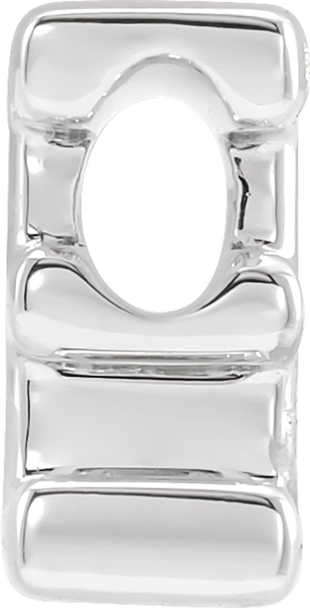 Sterling Silver Block Initial E Slide Pendant