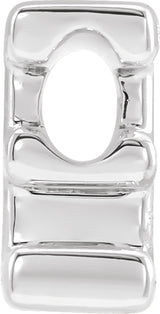 Sterling Silver Block Initial E Slide Pendant