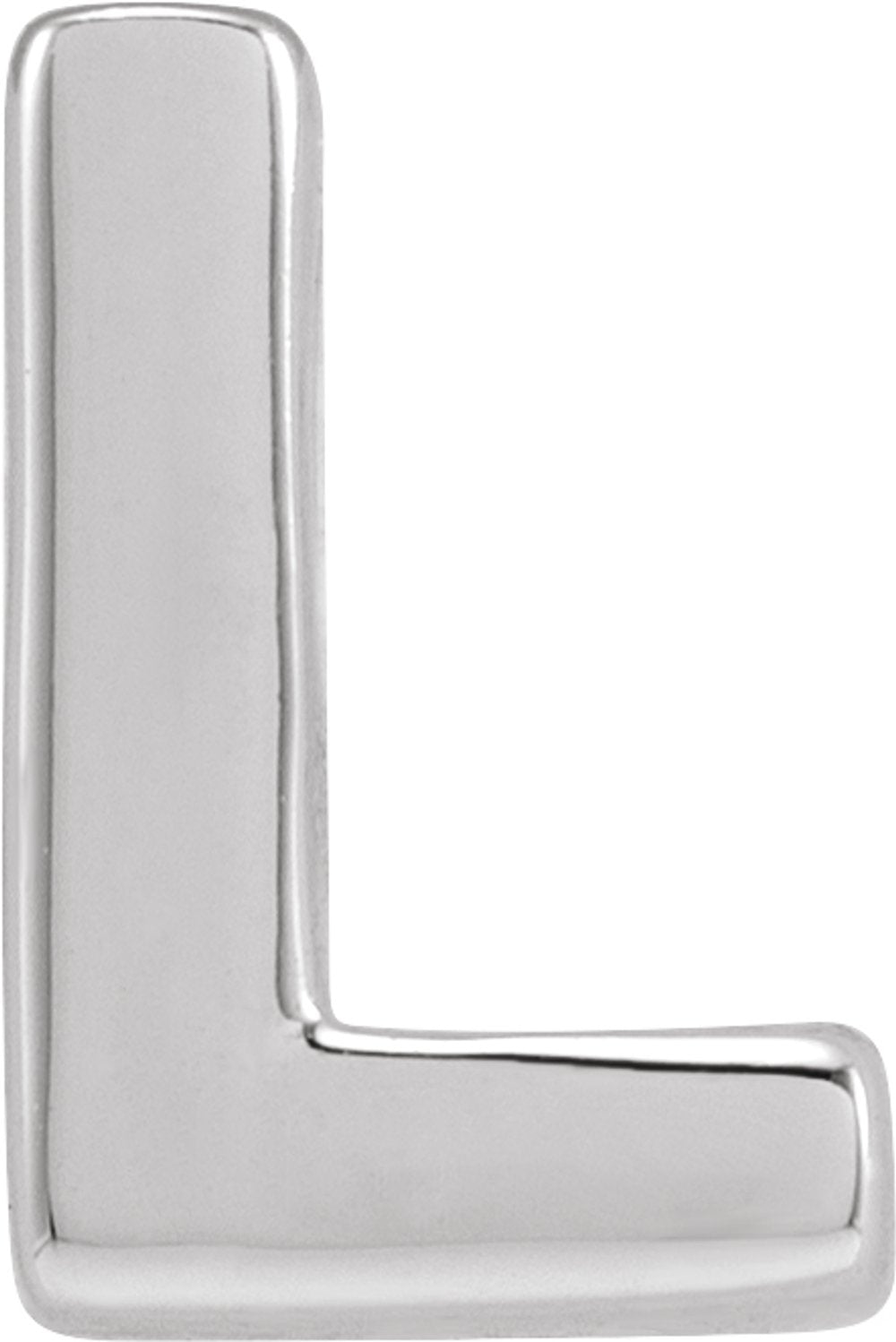 Sterling Silver Block Initial L Slide Pendant