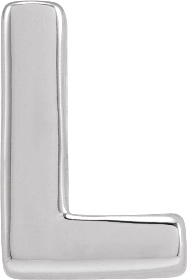 Sterling Silver Block Initial L Slide Pendant