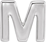 14K White Block Initial M Slide Pendant