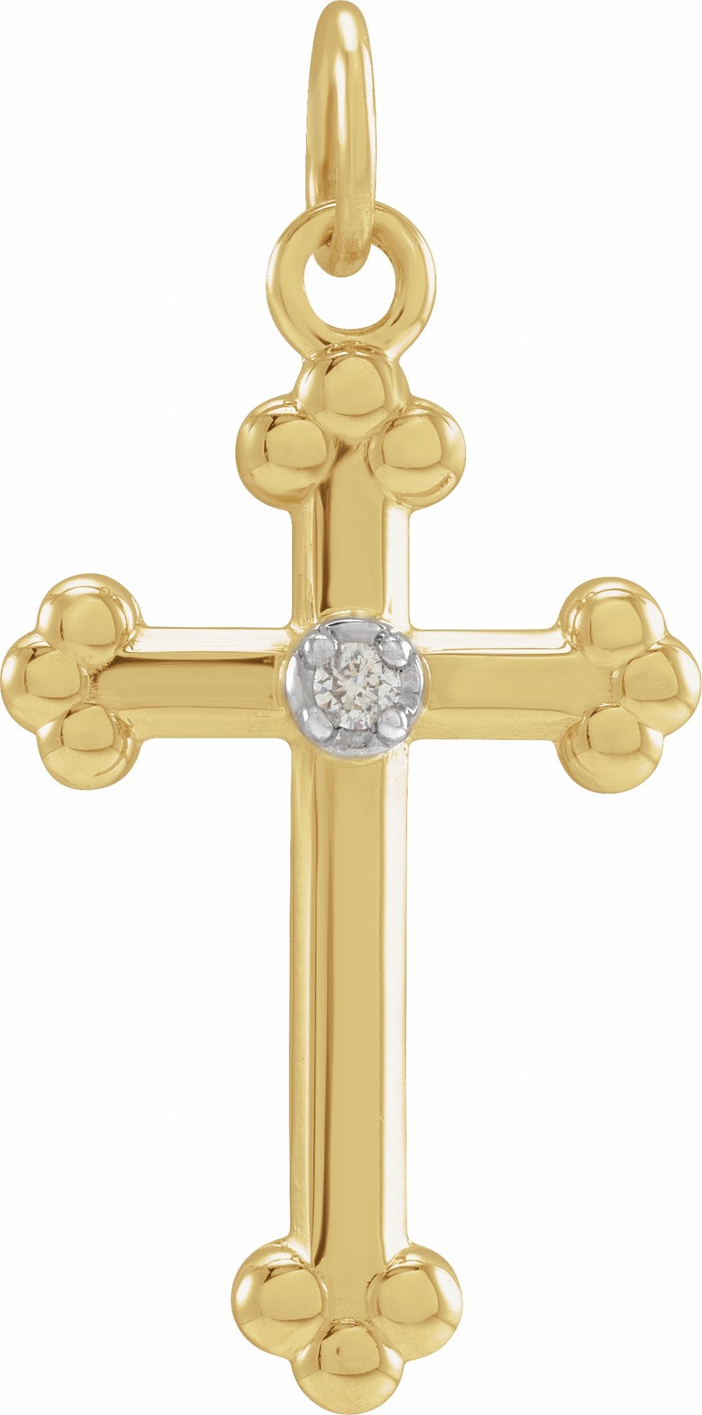 14K Yellow/White .01 CTW Natural Diamond Cross Pendant