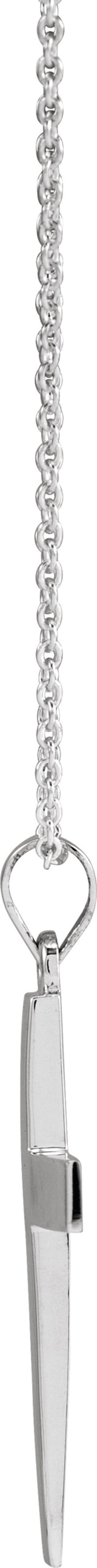 14K White Gold Cross 18" Necklace
