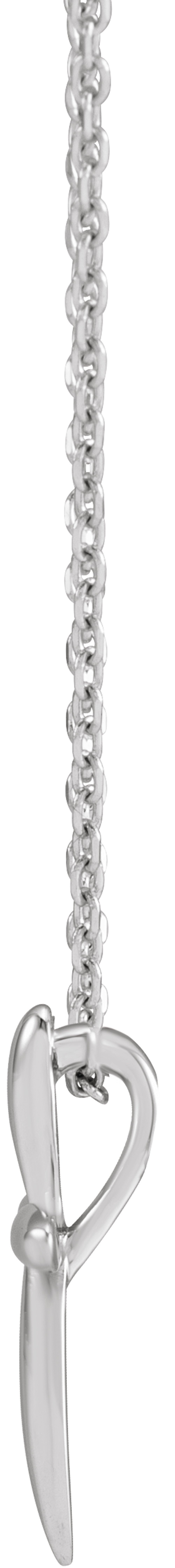 14K White Gold 14.65x11.2 mm Cross 16-18" Necklace