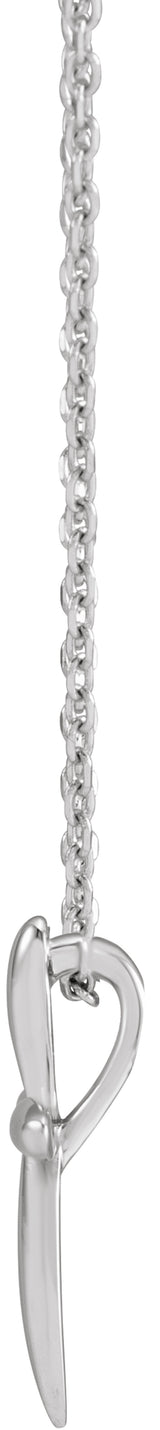 14K White Gold 14.65x11.2 mm Cross 16-18" Necklace