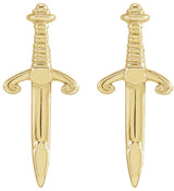 14K Yellow Dagger Earrings