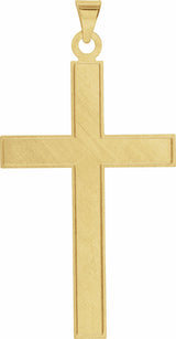 14K Yellow 39x25 mm Cross Pendant