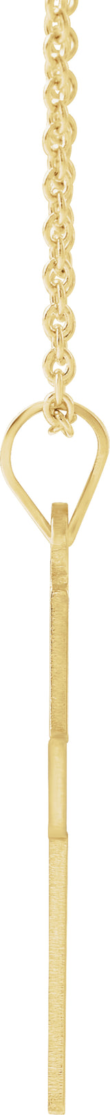 14K Yellow Cross 18" Necklace