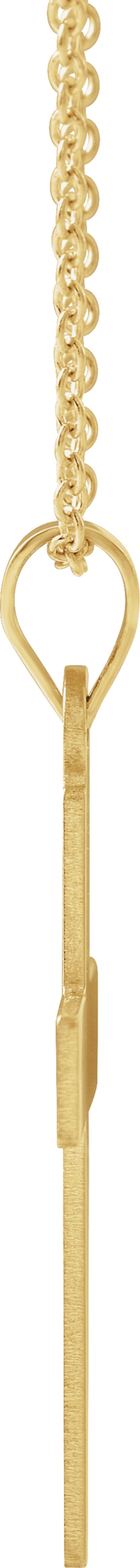 14K Yellow Gold Engravable Cross 18" Necklace