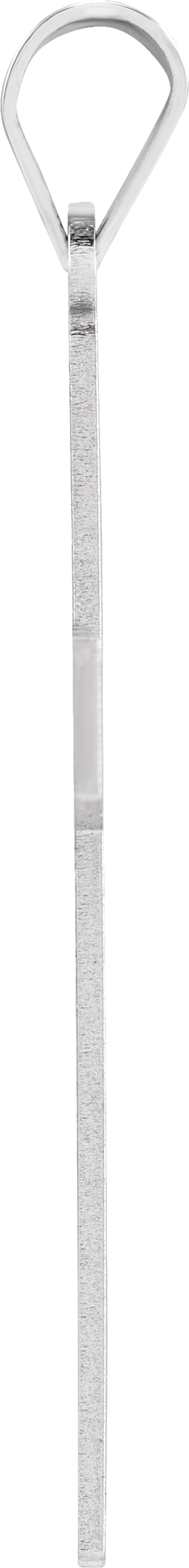 14K White 28x18 mm Cross Pendant