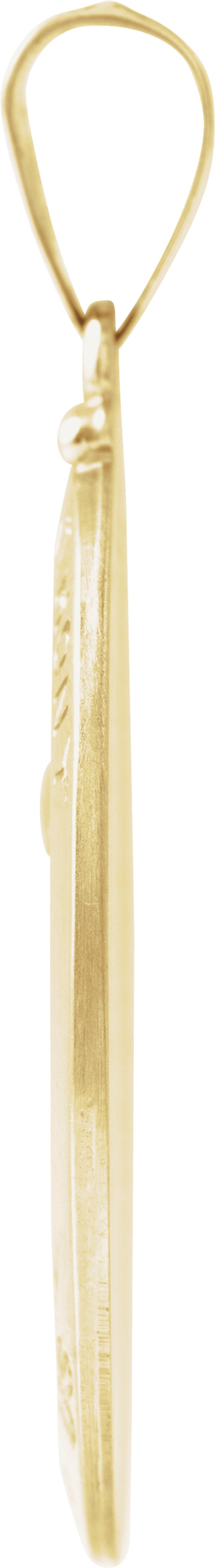 14K Yellow 23x16 mm Oval Hollow St. Anthony Medal
