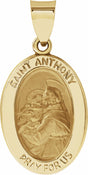 14K Yellow 19x14 mm Oval Hollow St. Anthony Medal