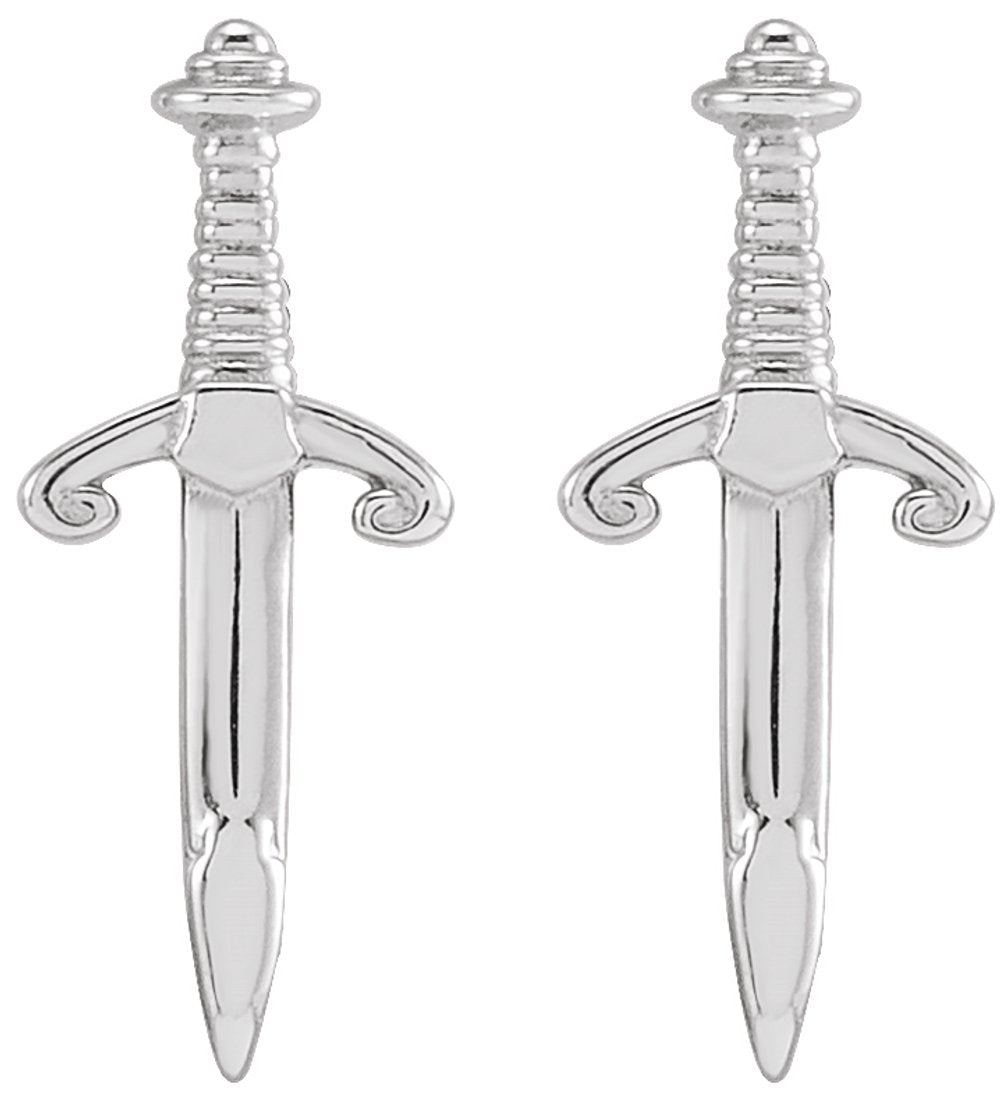 Sterling Silver Dagger Earrings