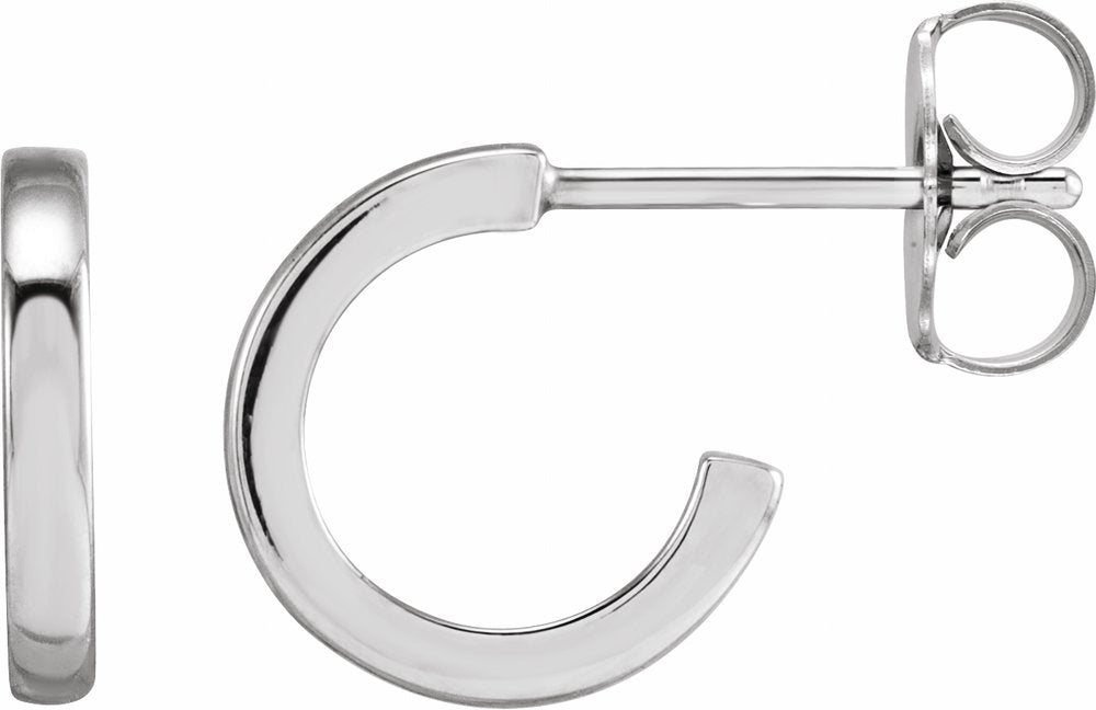 14K White Gold 15 mm Hoop Earrings