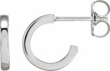 14K White Gold 15 mm Hoop Earrings