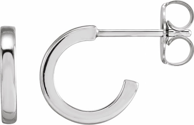 14K White Gold 15 mm Hoop Earrings