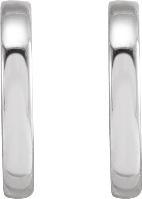 14K White 10 mm Hoop Earrings