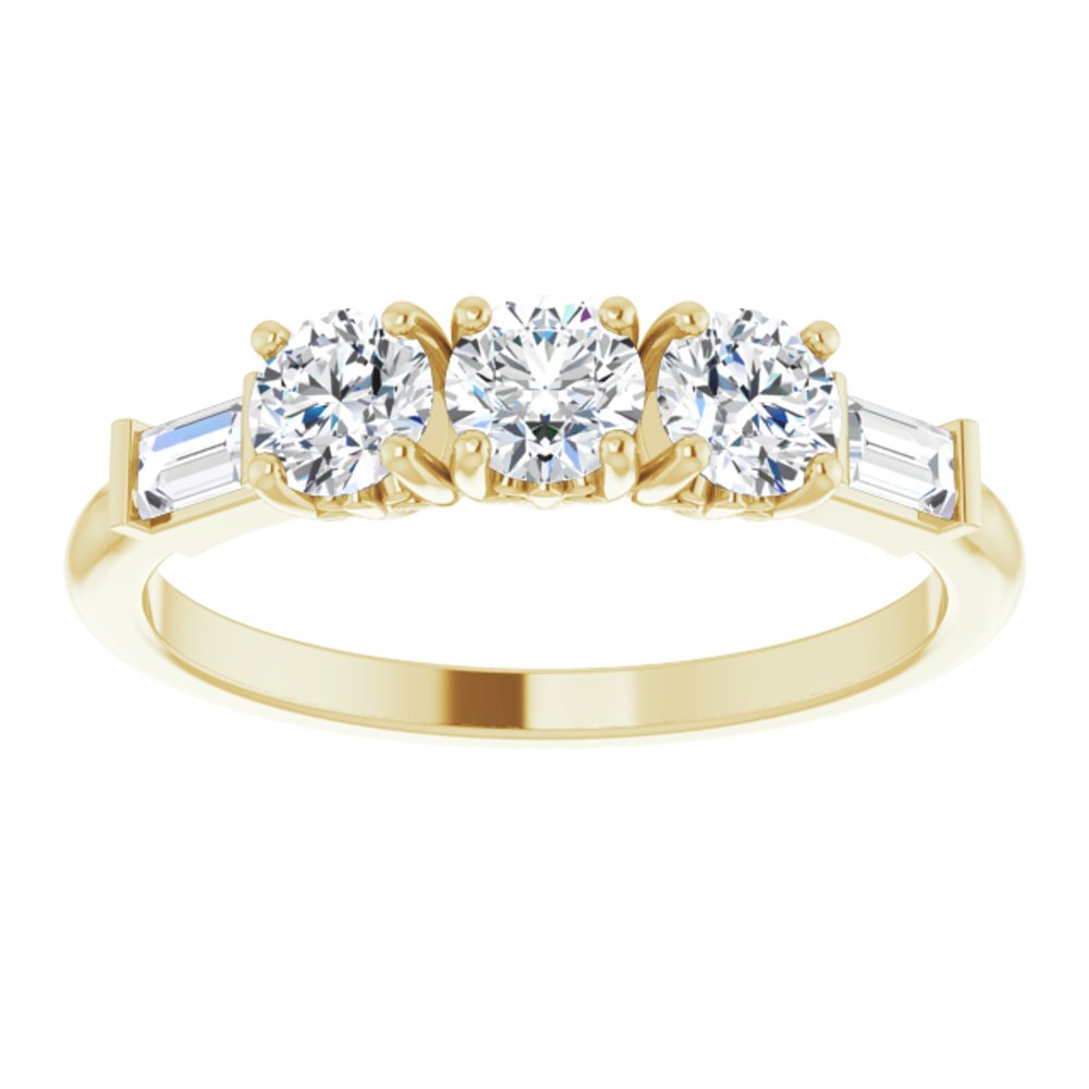 14K Yellow 9/10 CTW Lab-Grown Diamond Three-Stone Anniversary Band