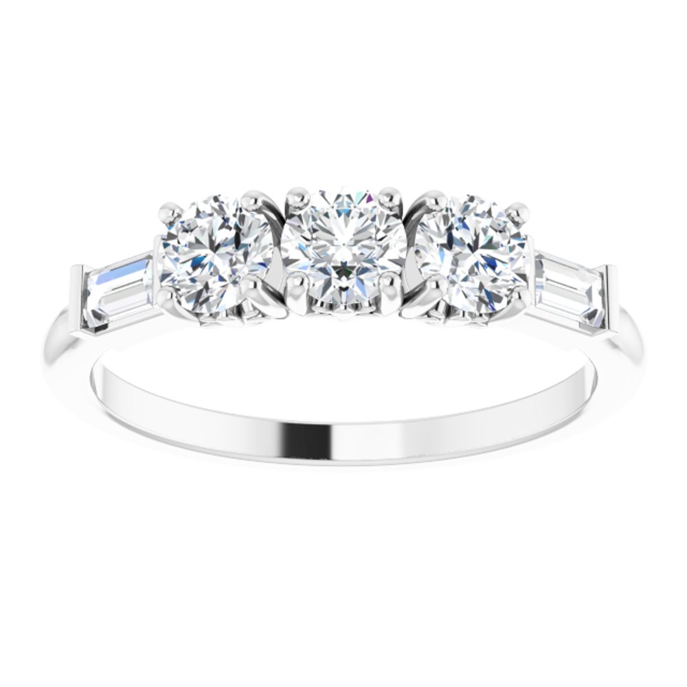 14K White 9/10 CTW Lab-Grown Diamond Three-Stone Anniversary Band