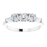 14K White 9/10 CTW Lab-Grown Diamond Three-Stone Anniversary Band