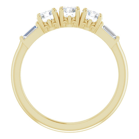 14K Yellow 9/10 CTW Lab-Grown Diamond Three-Stone Anniversary Band