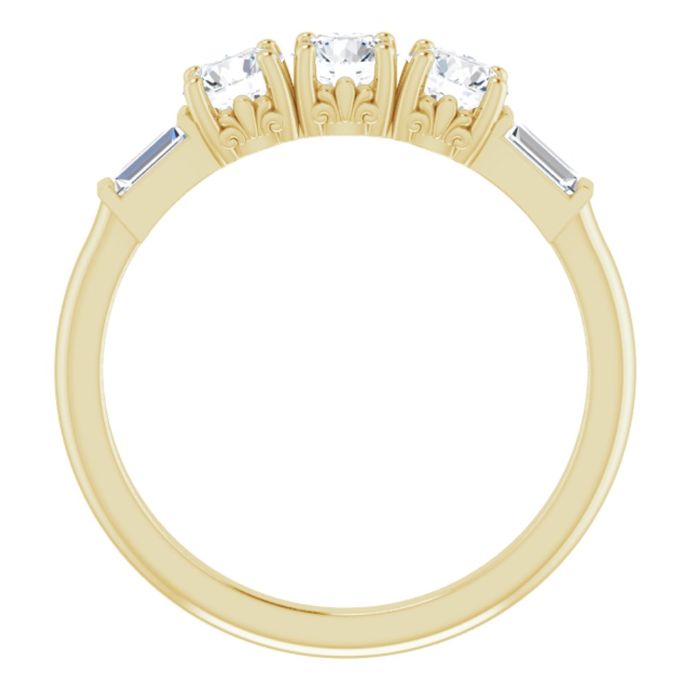 14K Yellow 9/10 CTW Lab-Grown Diamond Three-Stone Anniversary Band