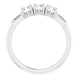 14K White 9/10 CTW Natural Diamond Three-Stone Anniversary Band