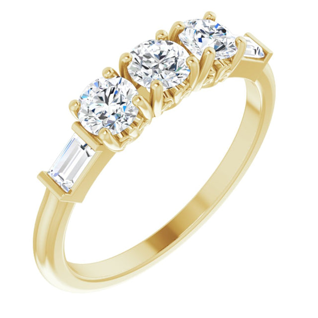 14K Yellow 9/10 CTW Lab-Grown Diamond Three-Stone Anniversary Band