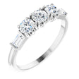 14K White 9/10 CTW Natural Diamond Three-Stone Anniversary Band