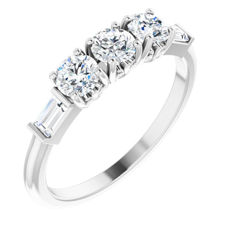 14K White 9/10 CTW Natural Diamond Three-Stone Anniversary Band