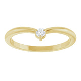 14K Yellow Gold .06 CT Natural Diamond Stackable V Ring