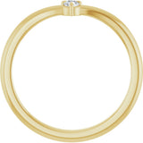 14K Yellow Gold .06 CT Natural Diamond Stackable V Ring