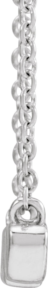 14K White Gold 19.57x4.61 mm Nana 18" Necklace