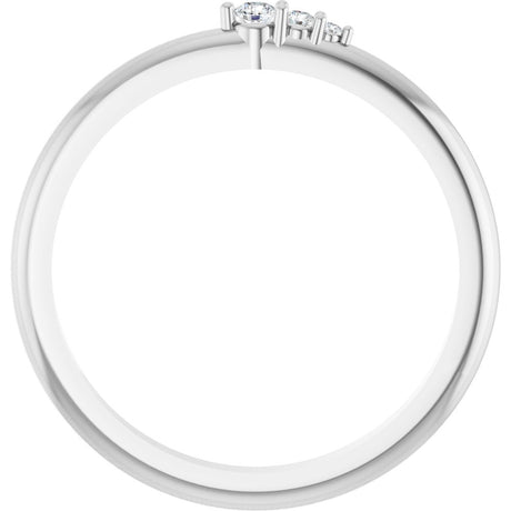 14K White .05 CTW Natural Diamond Graduated Stackable Ring