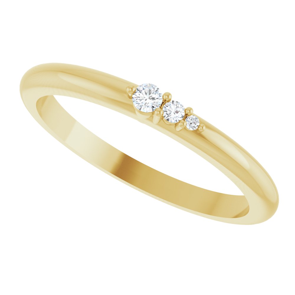 14K Yellow .05 CTW Natural Diamond Graduated Stackable Ring