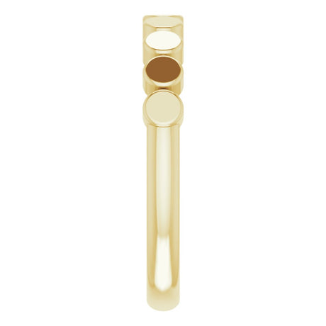 14K Yellow Gold Geometric Stackable Ring